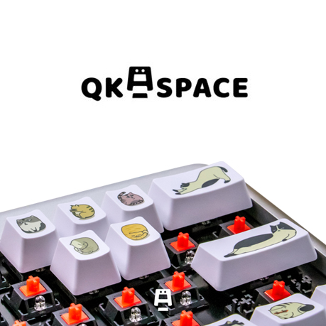 QKAT妥妥鍵貓  PBT熱昇華鍵帽/白色(24Key)