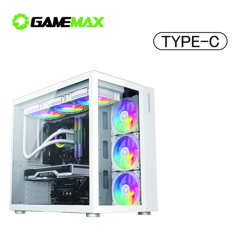 GAMEMAX Infinity 全白版 (玻璃透側) TYPE-C