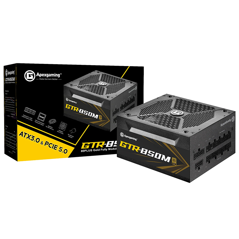 Apexgaming GTR850M金牌/全模/黑色ATX3.0/PCIE5.0
