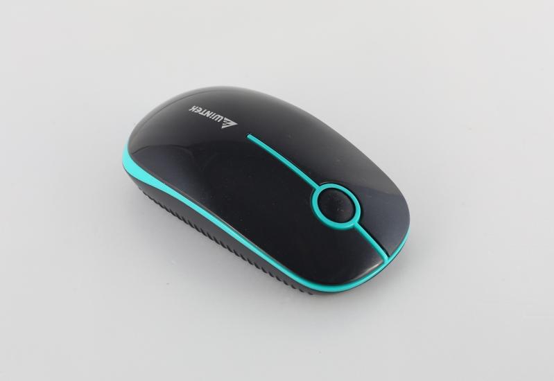 WINTEK 1800靜音王無線滑鼠 圓黑藍