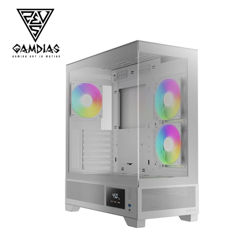 GAMDIAS ATLAS 亞特拉斯 M1 中塔式機殼 全景鋼化玻璃 白色