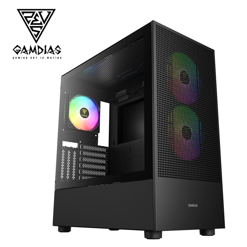 GAMDIAS TALOS 塔洛斯 M3 MESH 中塔式機殼 穿孔網狀前面板 黑色