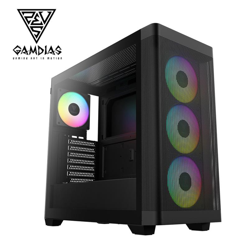 GAMDIAS ATHENA 雅典娜 M3 中塔式機殼 支援雙360mm散熱器 黑色