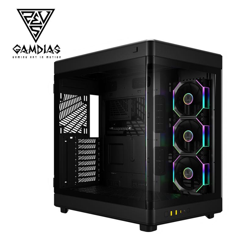 GAMDIAS NESO 涅索伊 P1 PRO 全塔式機殼 支援橫躺/直立 黑色