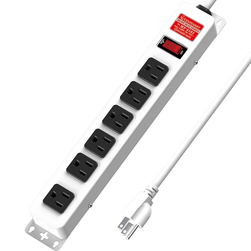 成電牌 MT-5161 6插1開 鐵殼 3P延長線 15A 1.8M/2.7M 直插
